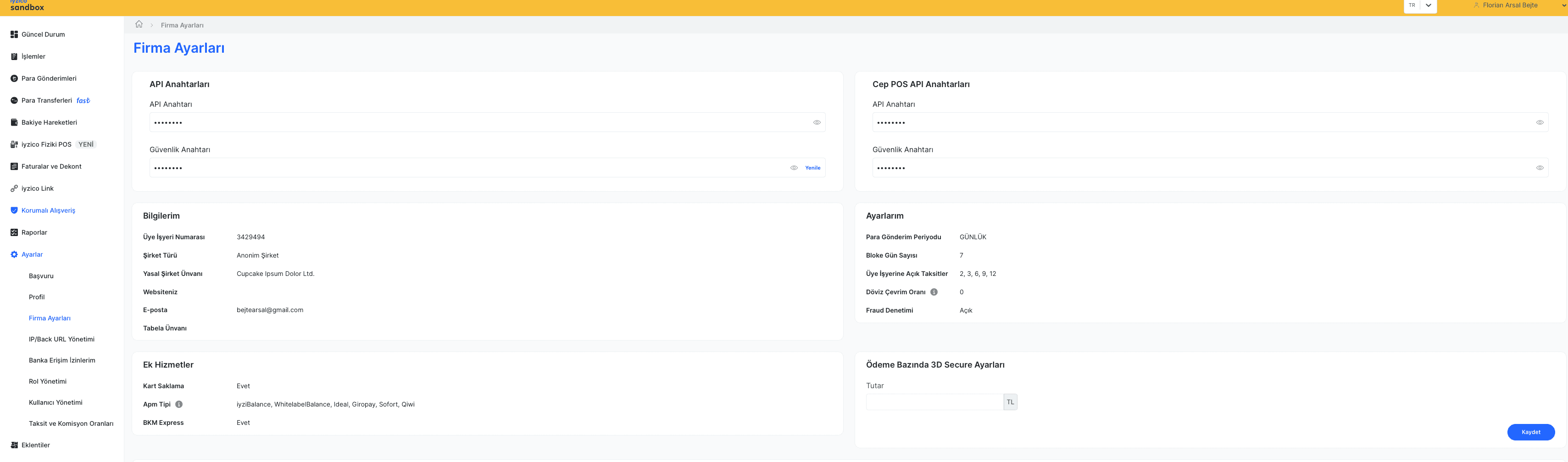 Blur the API Key and Secret Key before publishing screenshots.